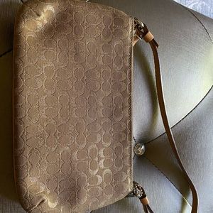 Coach Gold Wristlet EUC